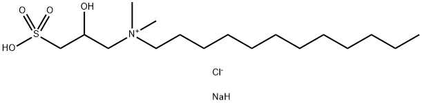 1-Dodecanaminium, N-(2-hydroxy-3-sulfopropyl)-N,N-dimethyl-, chloride, sodium salt (1:1:1) Structure