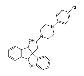 2-[2-[4-(p-Chlorophenyl)-1-piperazinyl]ethyl]-2-phenyl-1,3-indanediol结构式