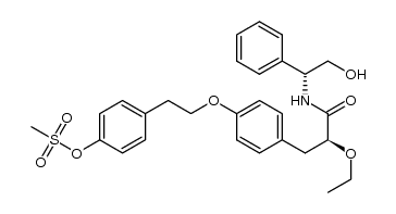 (S)-2-ethoxy-N-(2-hydroxy-(R)-1-phenylethyl)-3-[4-(2-{4-methanesulfonyloxyphenyl}-ethoxy)phenyl]propanoic amide Structure