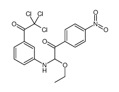 2,2,2-trichloro-1-[3-[[1-ethoxy-2-(4-nitrophenyl)-2-oxoethyl]amino]phenyl]ethanone Structure