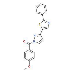 (4-Methoxyphenyl)[3-(2-phenyl-1,3-thiazol-5-yl)-1H-pyrazol-1-yl]methanone structure