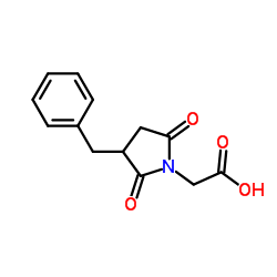(3-BENZYL-2,5-DIOXO-PYRROLIDIN-1-YL)-ACETIC ACID结构式