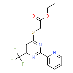 ETHYL 2-([2-(2-PYRIDINYL)-6-(TRIFLUOROMETHYL)-4-PYRIMIDINYL]SULFANYL)ACETATE structure