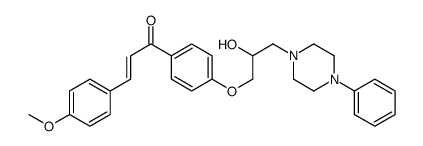 (E)-1-[4-[2-hydroxy-3-(4-phenylpiperazin-1-yl)propoxy]phenyl]-3-(4-methoxyphenyl)prop-2-en-1-one结构式