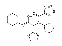 N-[2-(cyclohexylamino)-1-(furan-2-yl)-2-oxoethyl]-N-cyclopentylthiadiazole-4-carboxamide结构式