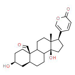 3β,14-Dihydroxy-19-oxo-5α-bufa-20,22-dienolide结构式