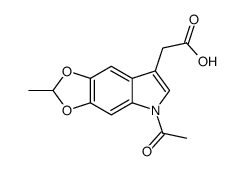 5-Acetyl-2-methyl-5H-1,3-dioxolo[4,5-f]indole-7-acetic acid结构式