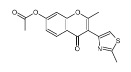 7-acetoxy-2-methyl-3-(2-methyl-thiazol-4-yl)-chromen-4-one结构式