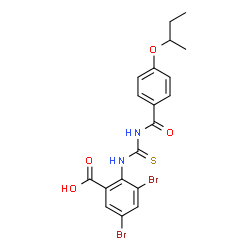 3,5-DIBROMO-2-[[[[4-(1-METHYLPROPOXY)BENZOYL]AMINO]THIOXOMETHYL]AMINO]-BENZOIC ACID structure