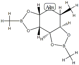 1-O,2-O:3-O,4-O-Bis(methylboranediyl)-6-deoxy-α-L-galactopyranose structure