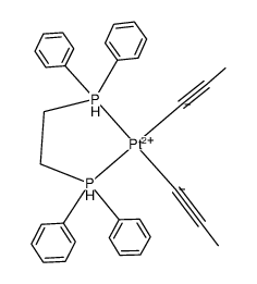 cis-Pt(1,2-bis(diphenylphosphino)ethane)(C.tplbond.CMe)2 Structure