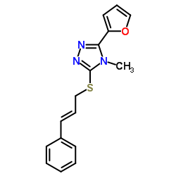 3-(2-Furyl)-4-methyl-5-{[(2E)-3-phenyl-2-propen-1-yl]sulfanyl}-4H-1,2,4-triazole Structure