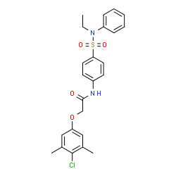 2-(4-chloro-3,5-dimethylphenoxy)-N-(4-{[ethyl(phenyl)amino]sulfonyl}phenyl)acetamide structure