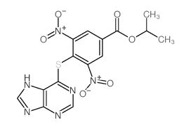 Benzoic acid, 3,5-dinitro-4- (1H-purin-6-ylthio)-, 1-methylethyl ester Structure