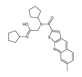 (9CI)-N-环戊基-N-[2-(环戊基氨基)-2-氧代乙基]-7-甲基-噻吩并[2,3-b]喹啉-2-羧酰胺结构式
