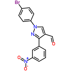 1-(4-Bromophenyl)-3-(3-nitrophenyl)-1H-pyrazole-4-carbaldehyde structure