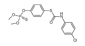 (4-Chloro-phenyl)-thiocarbamic acid S-[4-(dimethoxy-thiophosphoryloxy)-phenyl] ester Structure