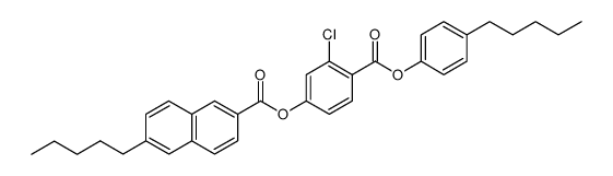 6-Pentyl-naphthalene-2-carboxylic acid 3-chloro-4-(4-pentyl-phenoxycarbonyl)-phenyl ester Structure