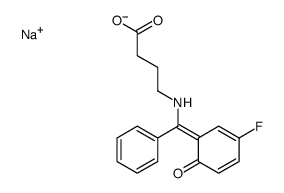 sodium,4-[[(3-fluoro-6-oxocyclohexa-2,4-dien-1-ylidene)-phenylmethyl]amino]butanoate Structure