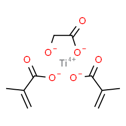 [hydroxyacetato(2-)-O1,O2]bis(methacrylato-O)titanium Structure