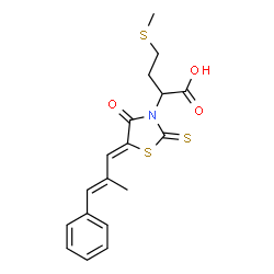 2-[5-(2-methyl-3-phenyl-2-propenylidene)-4-oxo-2-thioxo-1,3-thiazolidin-3-yl]-4-(methylsulfanyl)butanoic acid Structure