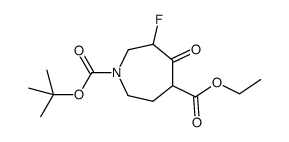 5-ethoxycarbonyl-3-fluoro-4-oxo-azepine-1-carboxylic acid tert-butyl ester Structure