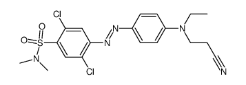 2,5-dichloro-4-[[4-[(2-cyanoethyl)ethylamino]phenyl]azo]-N,N-dimethylbenzenesulphonamide structure