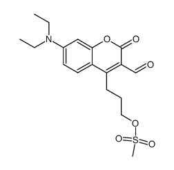 Methanesulfonic acid 3-(7-diethylamino-3-formyl-2-oxo-2H-chromen-4-yl)-propyl ester Structure