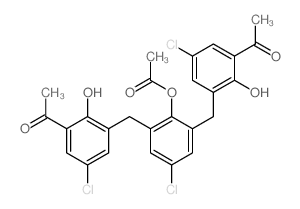 [2,6-bis[(3-acetyl-5-chloro-2-hydroxy-phenyl)methyl]-4-chloro-phenyl] acetate结构式