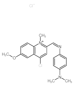 Quinolinium,4-chloro-2-[[[4-(dimethylamino)phenyl]imino]methyl]-6-methoxy-1-methyl-,chloride (1:1) structure