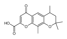 6,7-dihydro-6,8,8,10-tetramethyl-8H-pyrano(3,2-g)chromone-2-carboxylic acid结构式