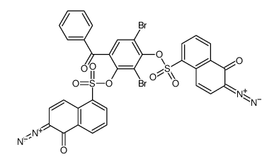 4-benzoyl-2,6-dibromo-1,3-phenylene bis(6-diazo-5,6-dihydro-5-oxonaphthalene-1-sulphonate)结构式