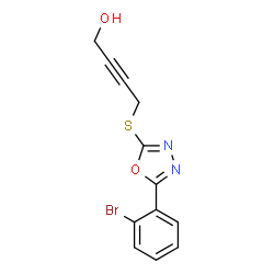 4-([5-(2-BROMOPHENYL)-1,3,4-OXADIAZOL-2-YL]THIO)BUT-2-YN-1-OL结构式