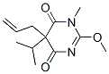2-Methoxy-1-methyl-5-isopropyl-5-(2-propenyl)-4,6(1H,5H)-pyrimidinedione结构式