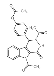 [4-(2,5-diacetyl-4-oxo-1,3-dihydropyridazino[4,5-b]indol-1-yl)phenyl] acetate Structure