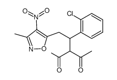 3-[1-(2-chlorophenyl)-2-(3-methyl-4-nitroisoxazol-5-yl)ethyl]pentane-2,4-dione结构式