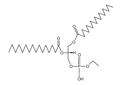 (R)-1-(ethoxy-hydroxy-phosphoryloxy)-2,3-bis-palmitoyloxy-propane结构式