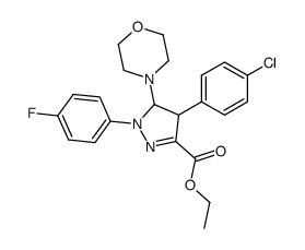 4-(4-Chlorphenyl)-1-(4-fluorphenyl)-5-morpholino-4,5-dihydro-pyrazol-3-carbonsaeure-ethylester Structure