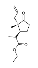 ethyl (R)-2-((1S,2S)-2-allyl-2-methyl-3-oxocyclopentyl)propanoate Structure