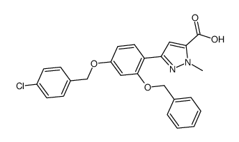 3-(4-(4-chlorobenzyloxy)-2-(benzyloxy)phenyl)-1-methyl-1H-pyrazole-5-carboxylic acid Structure