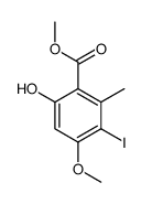 methyl 6-hydroxy-3-iodo-4-methoxy-2-methylbenzoate结构式