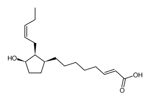 (E)-8-[(1S,2S,3R)-3-Hydroxy-2-((Z)-pent-2-enyl)-cyclopentyl]-oct-2-enoic acid Structure