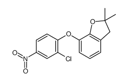 7-(2-chloro-4-nitrophenoxy)-2,2-dimethyl-3H-1-benzofuran结构式