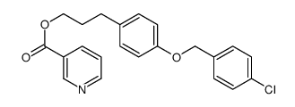 3-[4-[(4-chlorophenyl)methoxy]phenyl]propyl pyridine-3-carboxylate structure