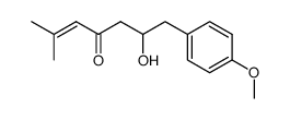 6-hydroxy-7-(4-methoxyphenyl)-2-methylhept-2-en-4-one结构式