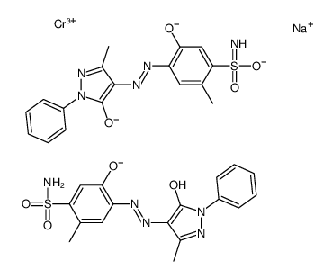 sodium bis[4-[(4,5-dihydro-3-methyl-5-oxo-1-phenyl-1H-pyrazol-4-yl)azo]-5-hydroxy-2-methylbenzene-1-sulphonamidato(2-)]chromate(1-) Structure