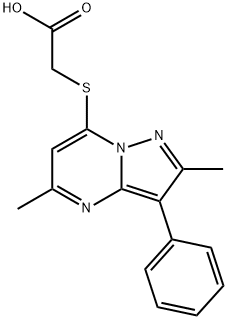 2-((2,5-dimethyl-3-phenylpyrazolo[1,5-a]pyrimidin-7-yl)thio)acetic acid Structure