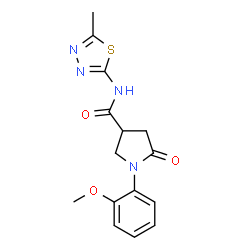 1-(2-methoxyphenyl)-N-[(2E)-5-methyl-1,3,4-thiadiazol-2(3H)-ylidene]-5-oxopyrrolidine-3-carboxamide structure