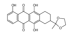 1,6,11-trihydroxy-8-(2-methyl-1,3-dioxolan-2-yl)-7,8,9,10-tetrahydrotetracene-5,12-dione结构式