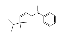 (N-methyl, N-phenyl)amino-1 trimethyl-4,4,5 hexene-2 trans Structure